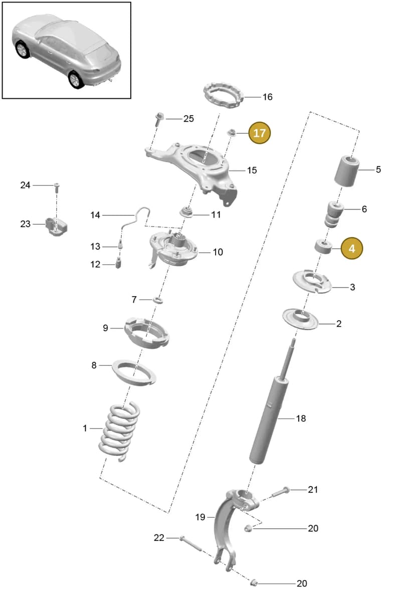 99908465701 — Porsche Macan (2013-2018) diagram p44402000, position 4+17