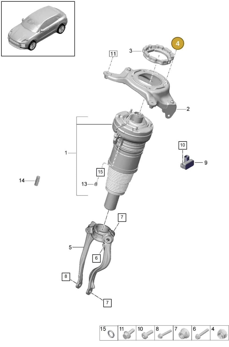 99908465701 — Porsche Macan (2018-2022) diagram p52402010, position 4