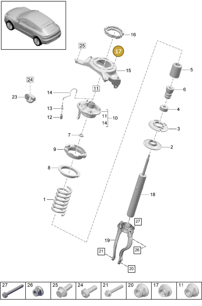99908465701 — Porsche Macan (2018-2022) diagram p52402000, position 17