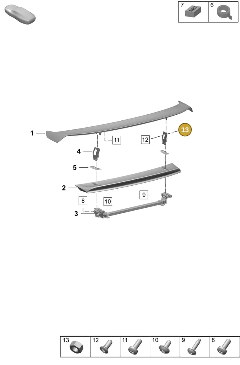 99908505103 — Porsche Taycan Sport Turismo (2023-2025) diagram p64803170, position 13