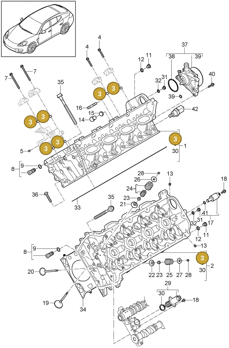 99909507100 — Porsche Panamera (2009-2016) diagram p35103000, position 3
