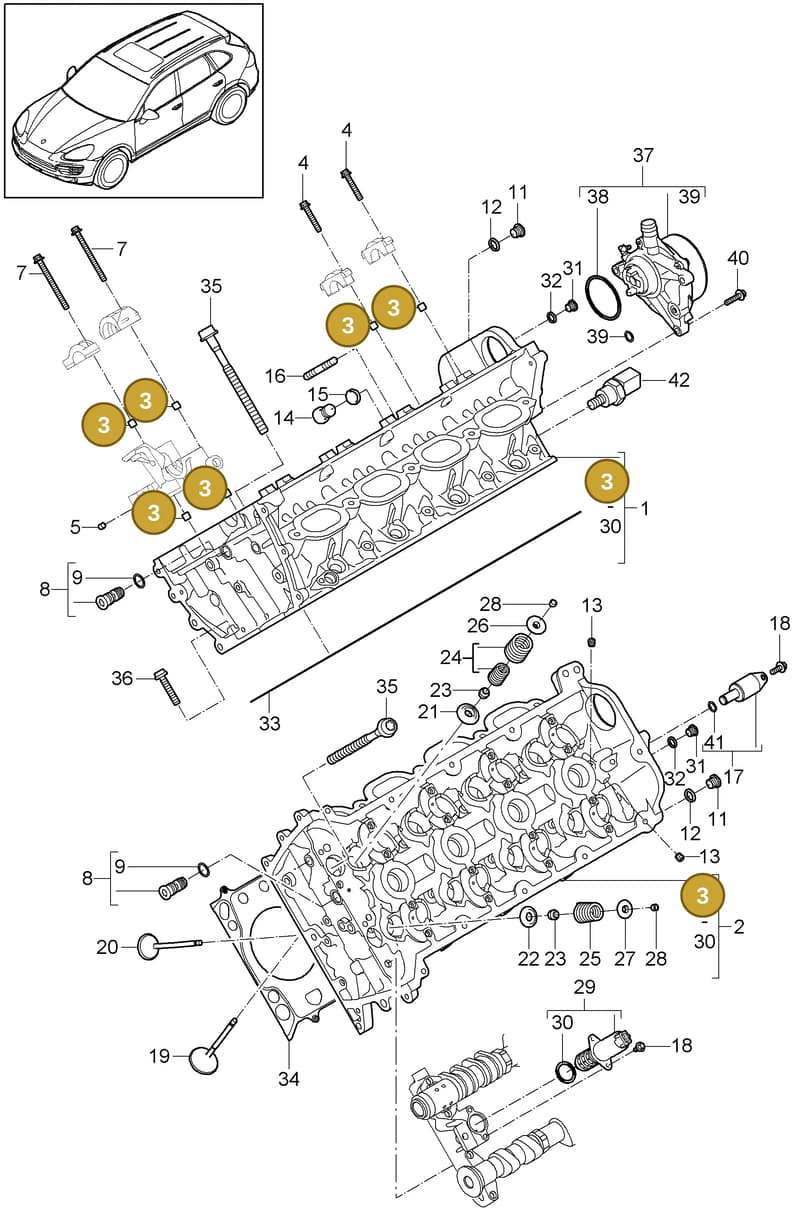 99909507100 — Porsche Cayenne (2010-2018) diagram p37103000, position 3
