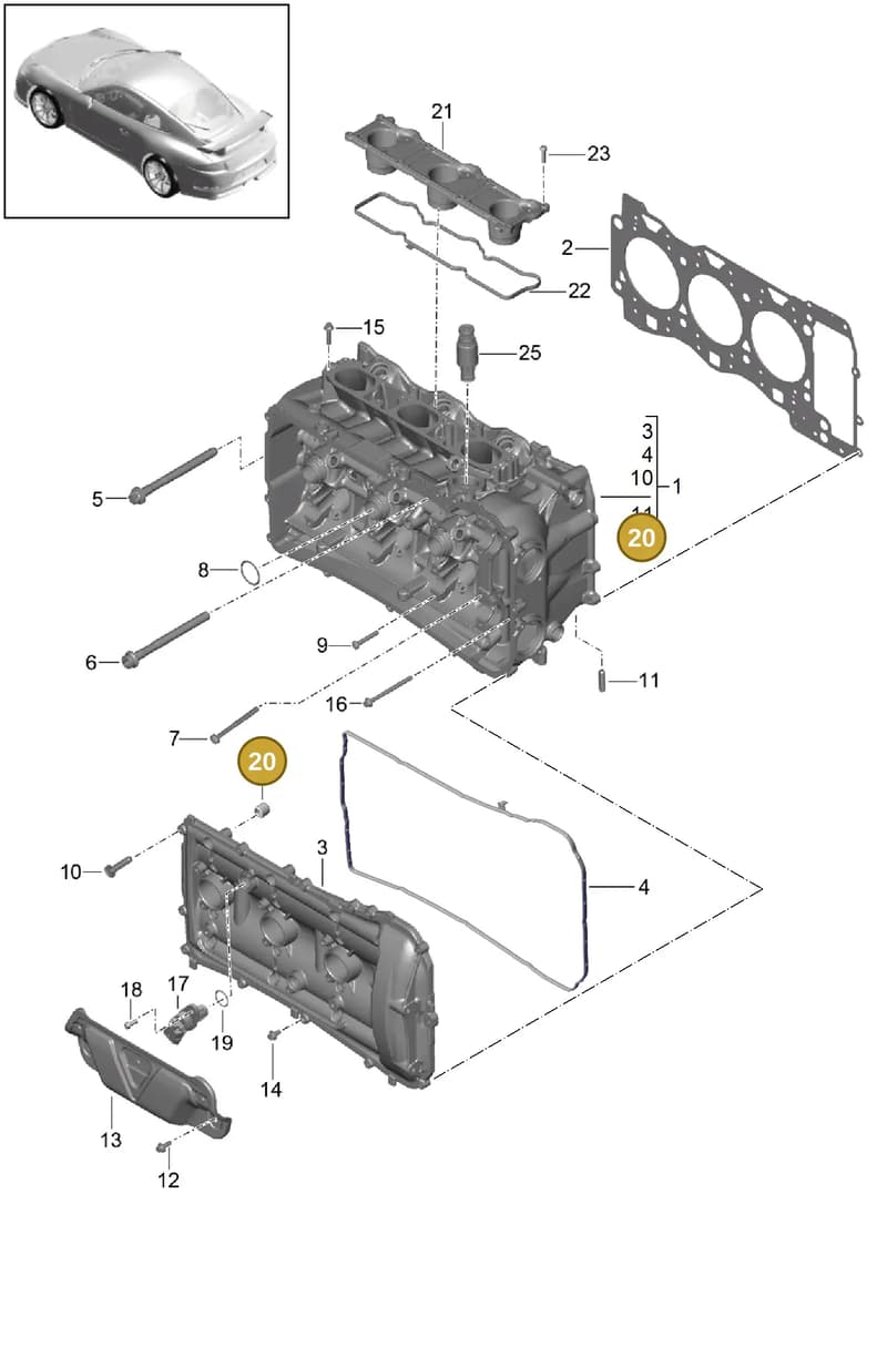 99909507501 — Porsche 911 (2013-2020) diagram p41103000, position 20