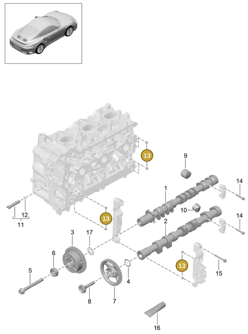 99909507501 — Porsche GT2 RS Clubsport (2013-2020) diagram p42103010, position 13