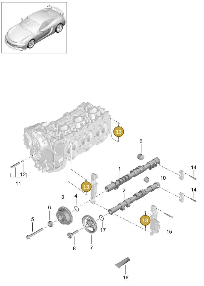 99909507501 — Porsche Cayman GT4 (2015-2016) diagram p45103010, position 13