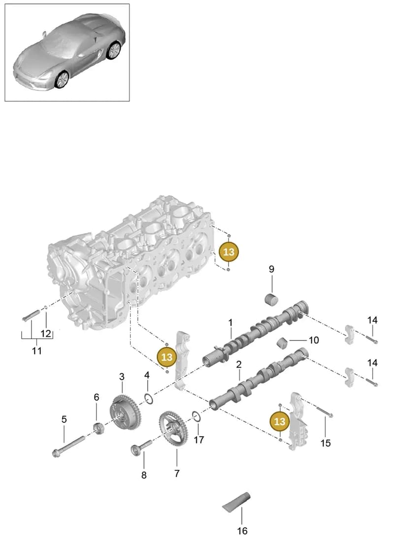 99909507501 — Porsche Boxster Spyder (2015-2016) diagram p46103010, position 13