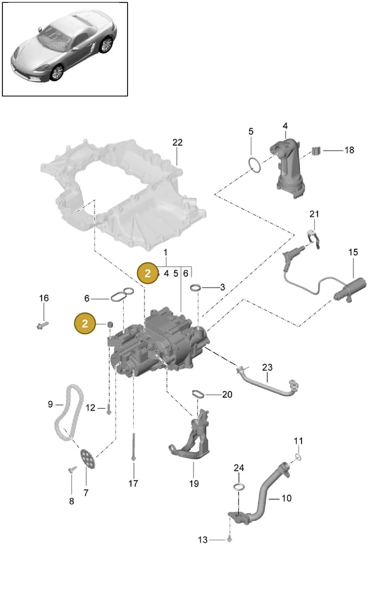 99909507501 — Porsche Boxster (2016-2019) diagram p48104000, position 2