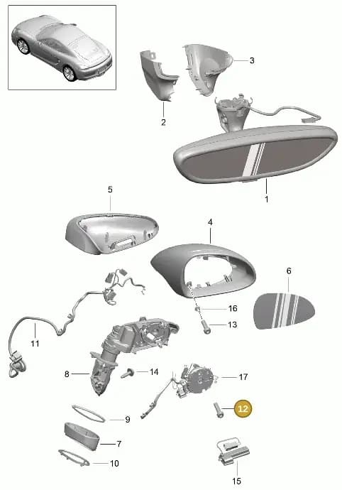 99914104302 — Porsche Cayman (2013-2016) diagram p40809050, position 12