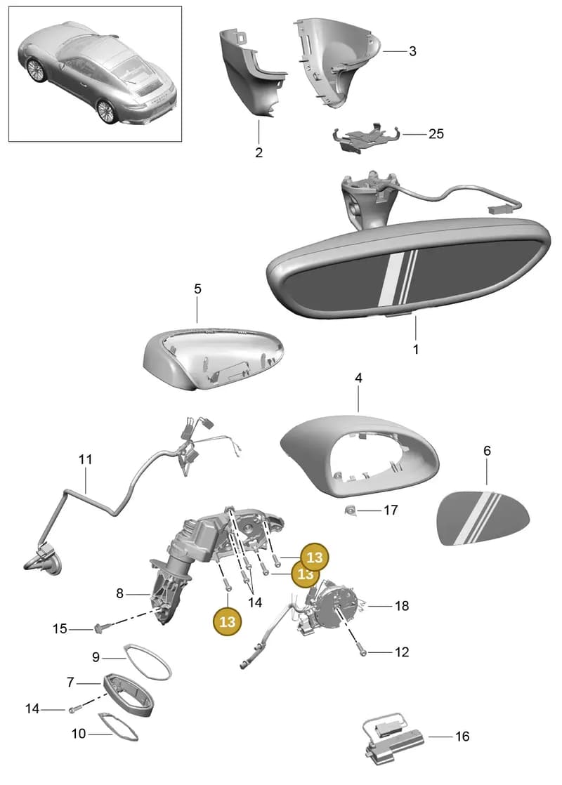 99914104302 — Porsche 911 (2016-2019) diagram p47809050, position 13
