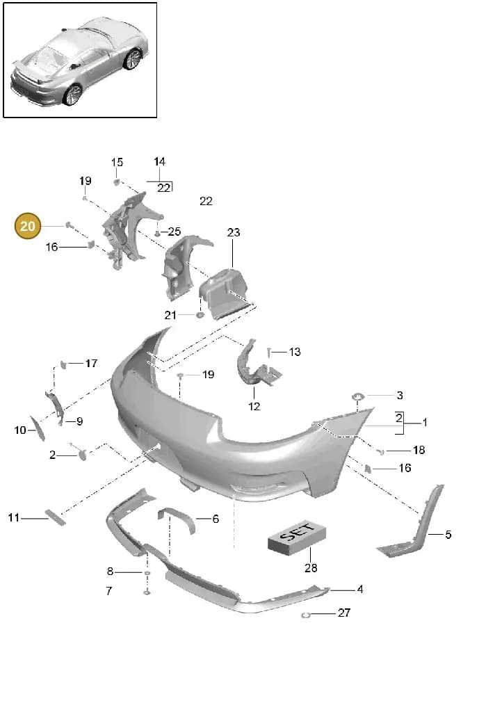 99914310101 — Porsche 911 (2013-2020) diagram p41802012, position 20