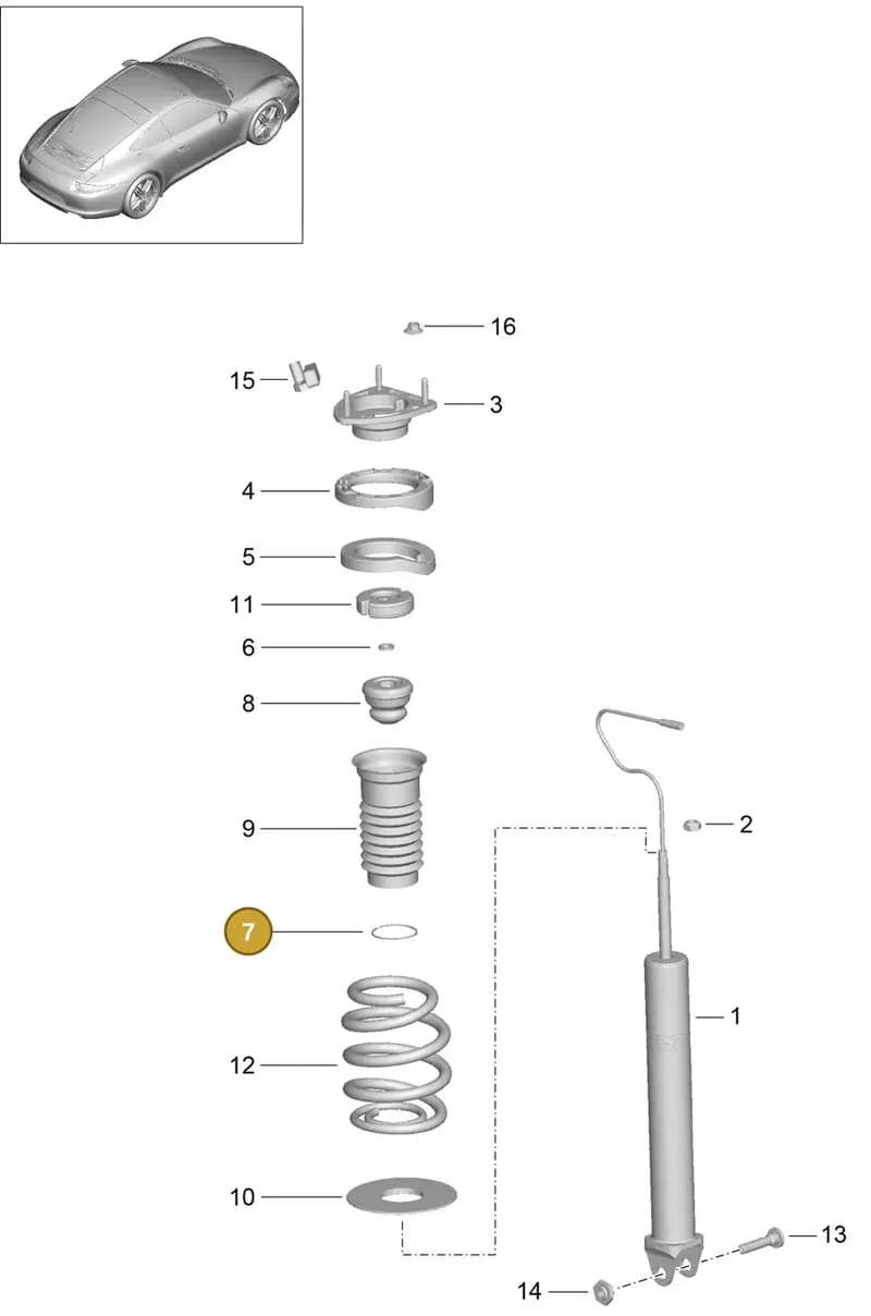 99915216300 — Porsche 991 Carrera 4 (2011-2016) diagram p38502000, position 7