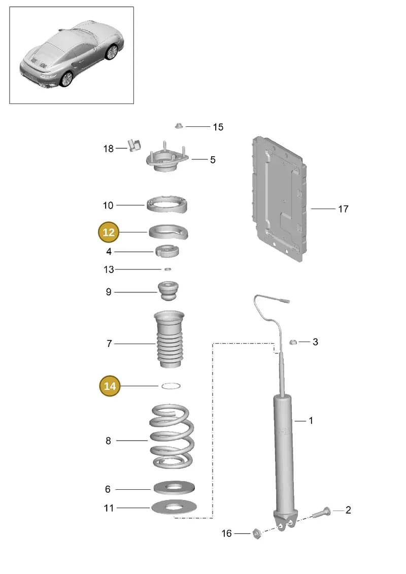 99915216300 — Porsche 911 (2013-2020) diagram p42502000, position 12+14