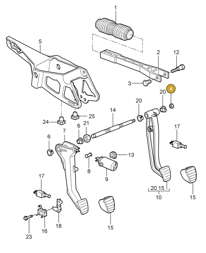 99916602201 — Porsche Cayman S (2005-2008) diagram p28702000, position 4