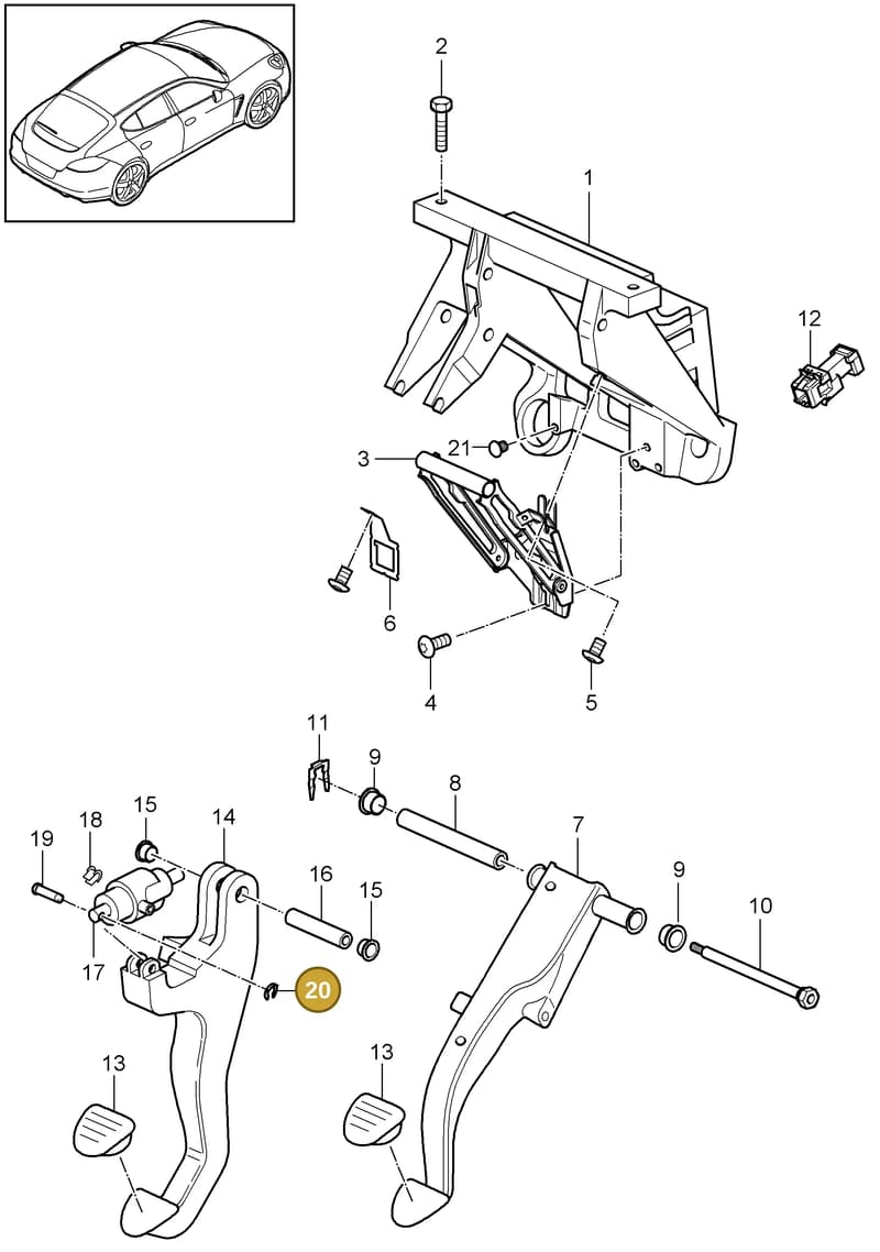 99916602201 — Porsche Panamera (2009-2016) diagram p35702000, position 20