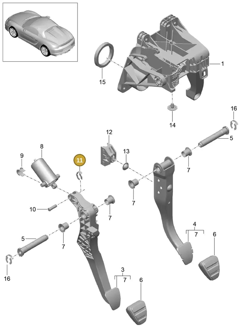 99916602201 — Porsche Boxster Spyder (2015-2016) diagram p46702000, position 11