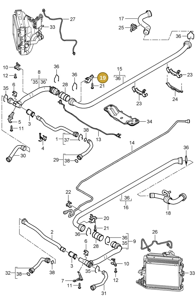 99916608309 — Porsche Carrera 4 Cabrio (2004-2008) diagram p26105010, position 19