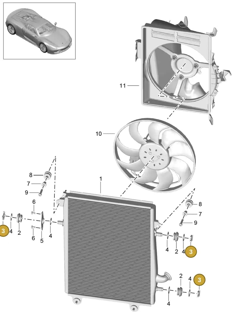 99916608309 — Porsche 918 Spyder (2014-2015) diagram p43104020, position 3