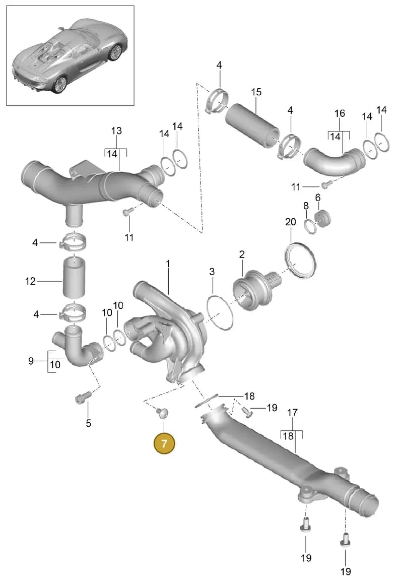 99916608309 — Porsche 918 Spyder (2014-2015) diagram p43105000, position 7