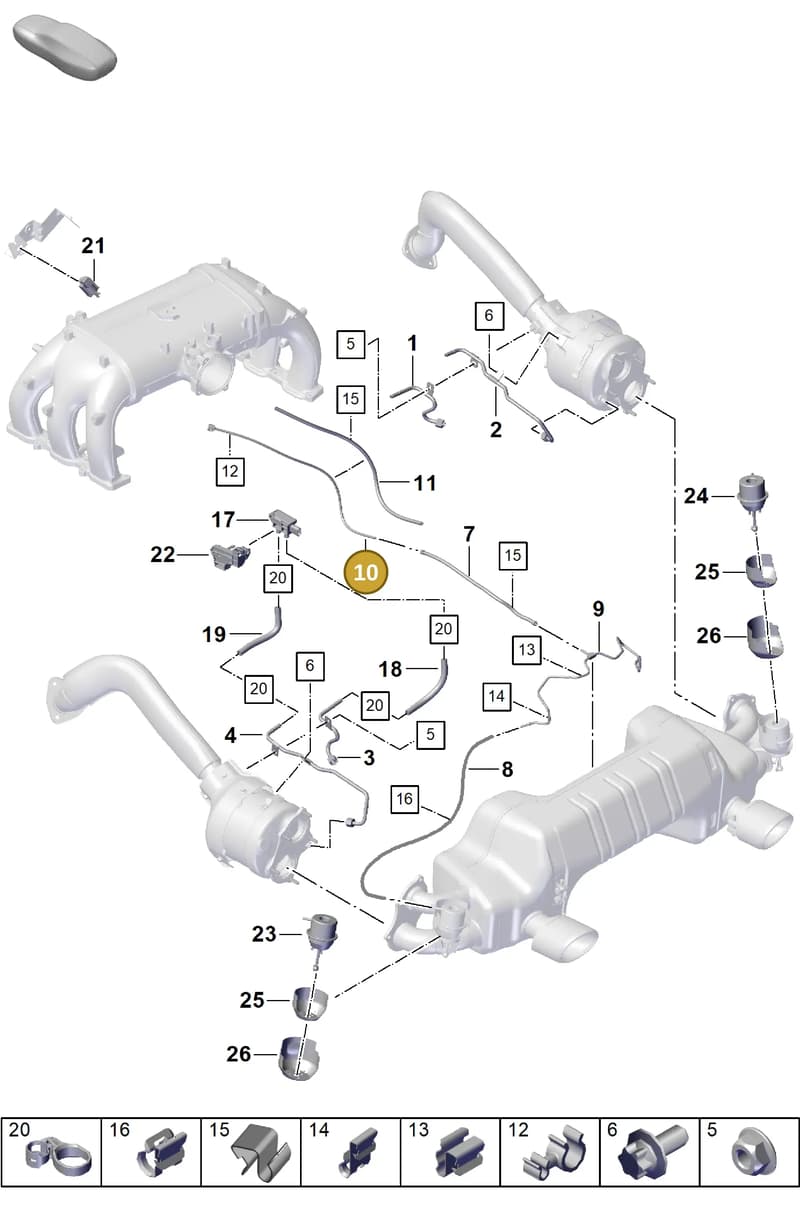 99918148940 — Porsche Boxster Spyder (2019-2020) diagram p55202200, position 10