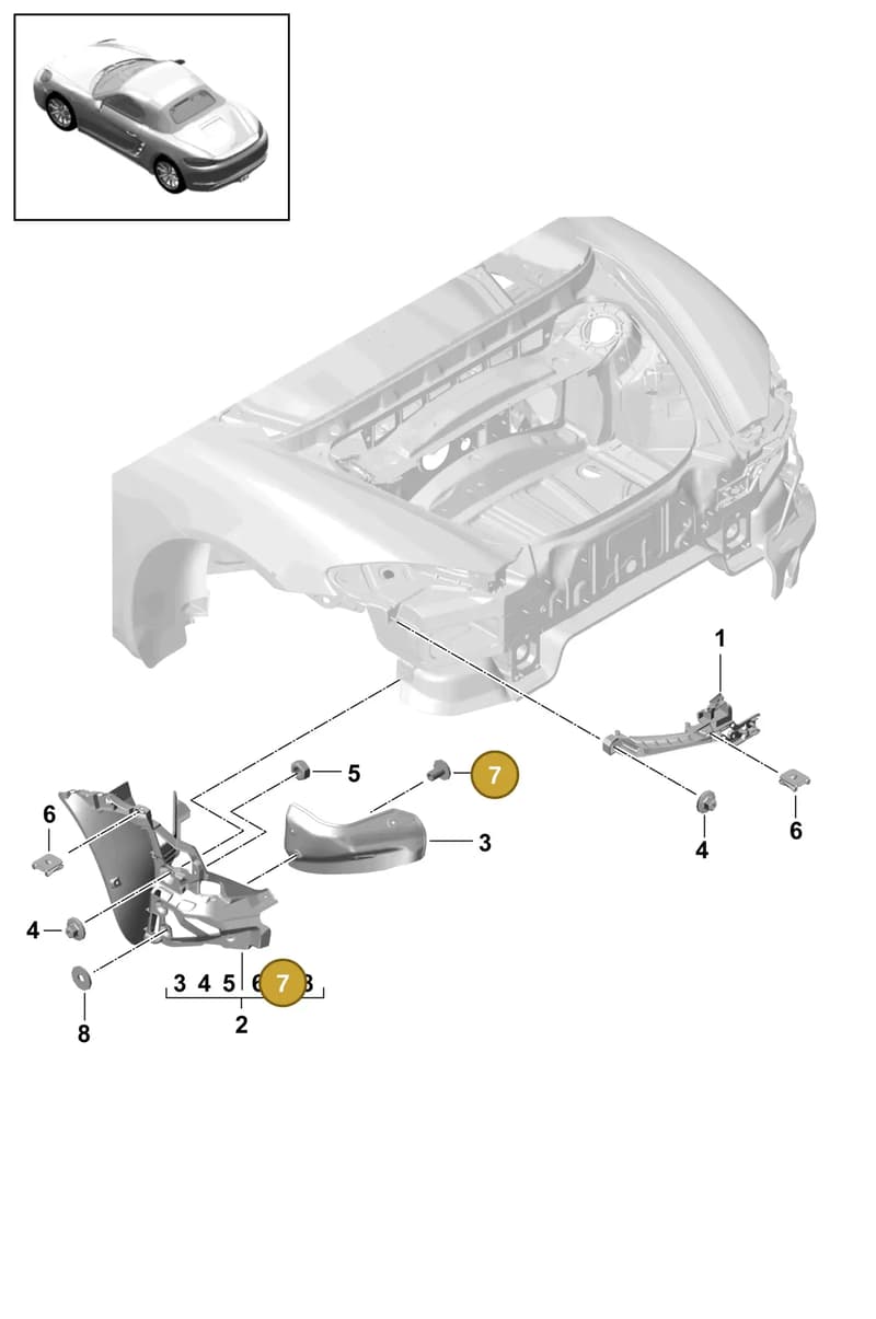 99919011530 — Porsche Boxster (2016-2019) diagram p48802030, position 7