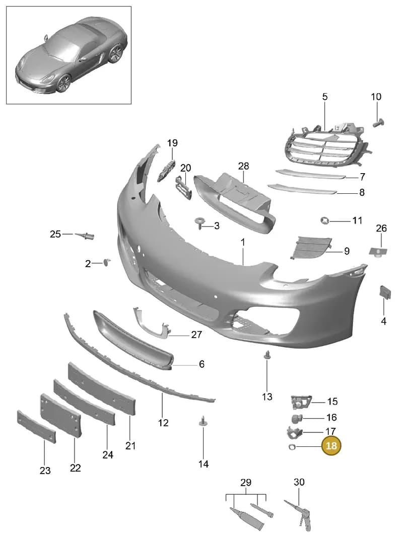 99919019130 — Porsche Boxster (2012-2016) diagram p39802000, position 18