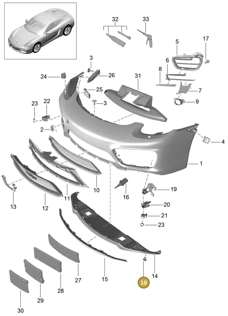 99919019130 — Porsche Cayman (2013-2016) diagram p40802000, position 18