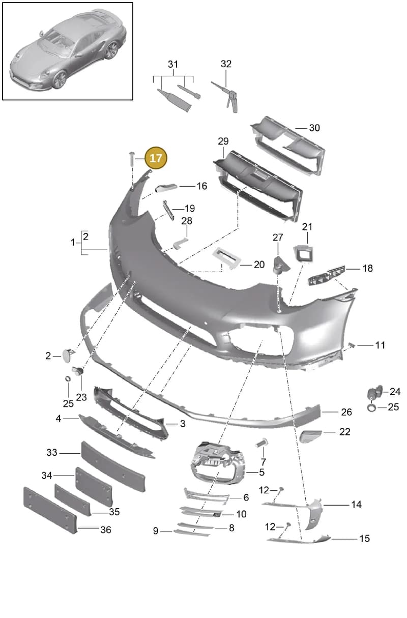 99919019130 — Porsche GT2 RS Clubsport (2013-2020) diagram p42802000, position 17