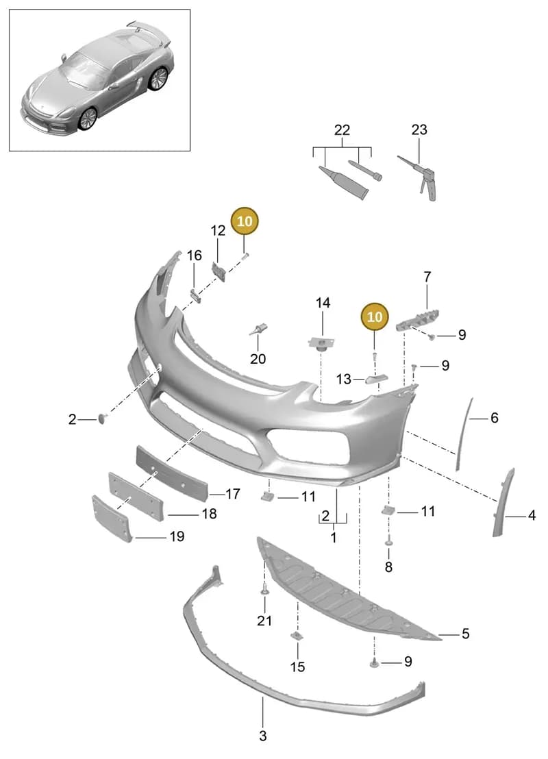 99919019130 — Porsche Cayman GT4 (2015-2016) diagram p45802000, position 10