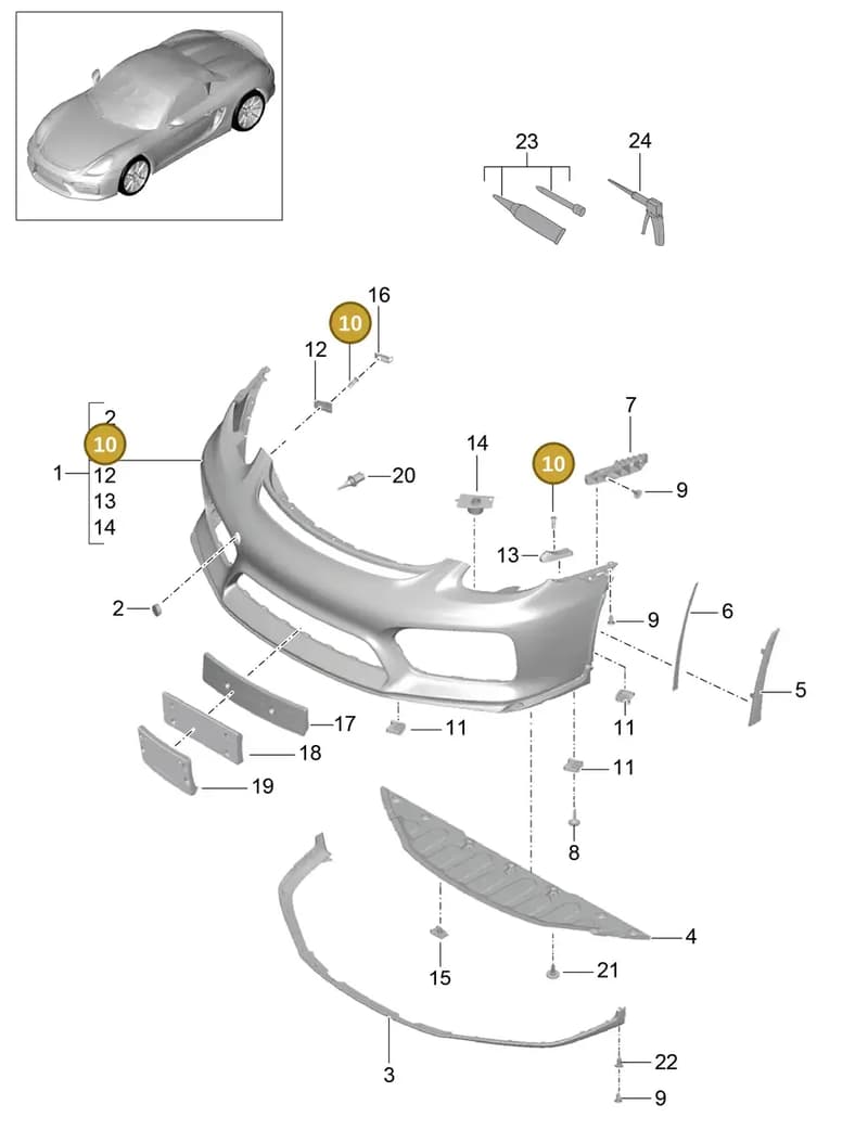 99919019130 — Porsche Boxster Spyder (2015-2016) diagram p46802000, position 10