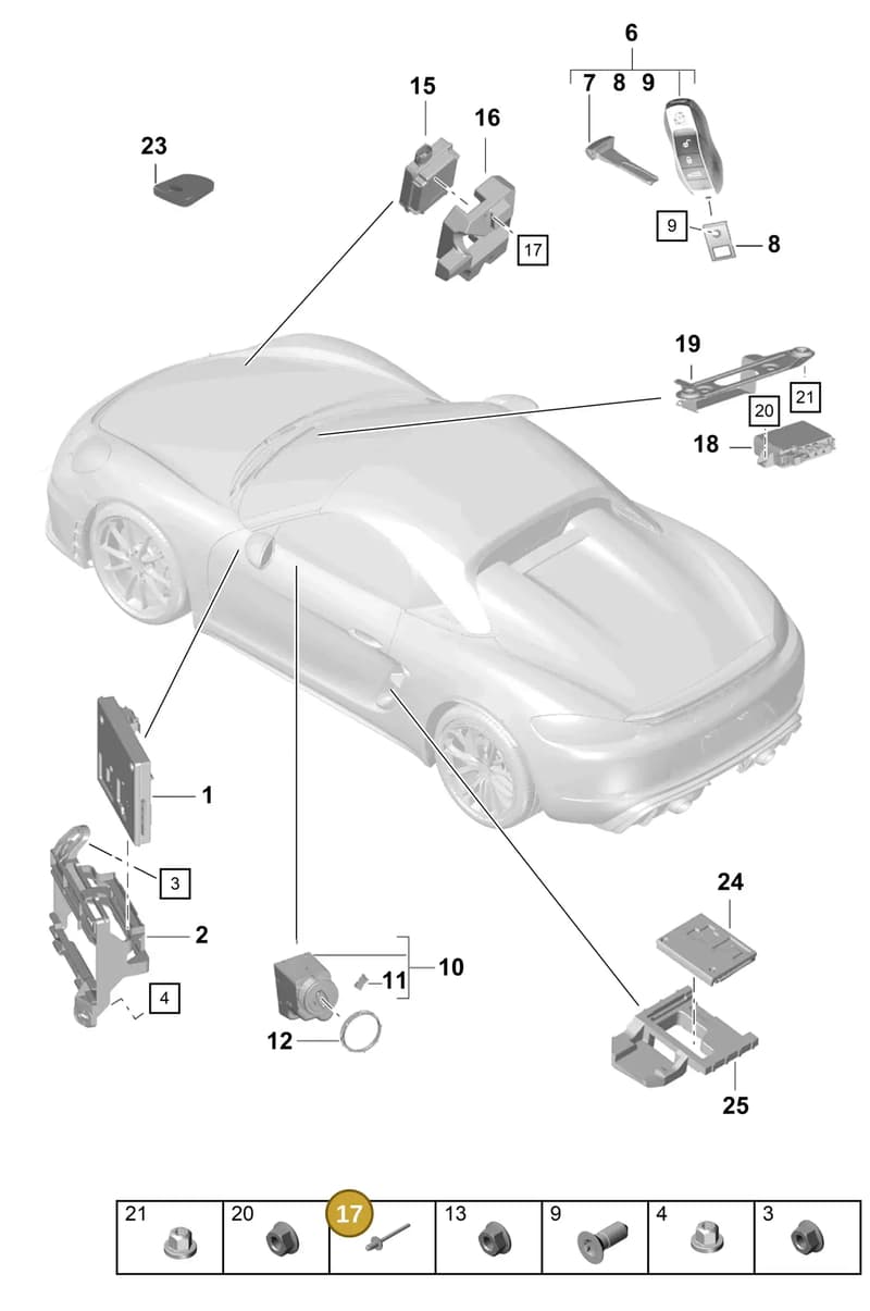 99919031030 — Porsche Boxster Spyder (2019-2020) diagram p54901040, position 17