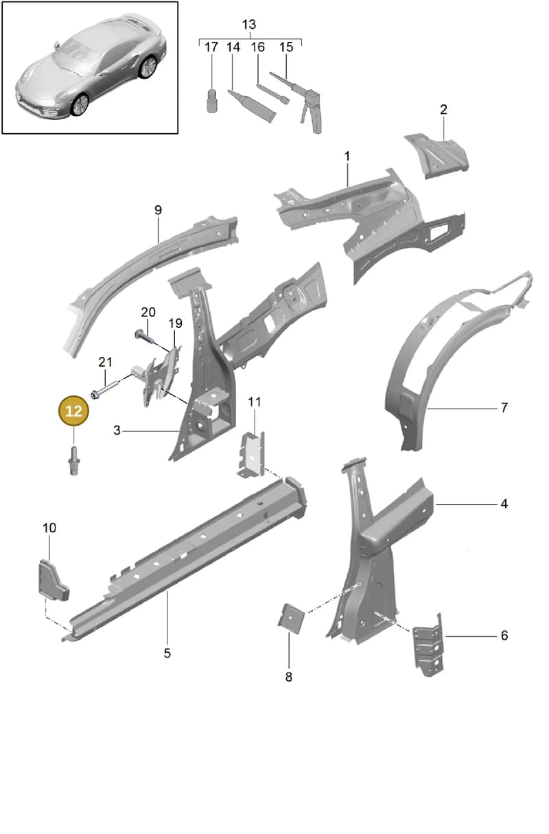 99919034201 — Porsche GT2 RS Clubsport (2013-2020) diagram p42801050, position 12