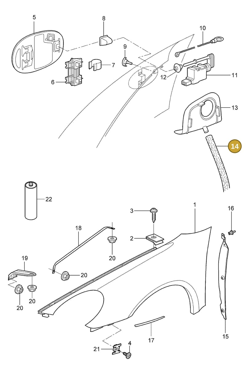 99919041401 — Porsche Cayman S (2005-2008) diagram p28801040, position 14