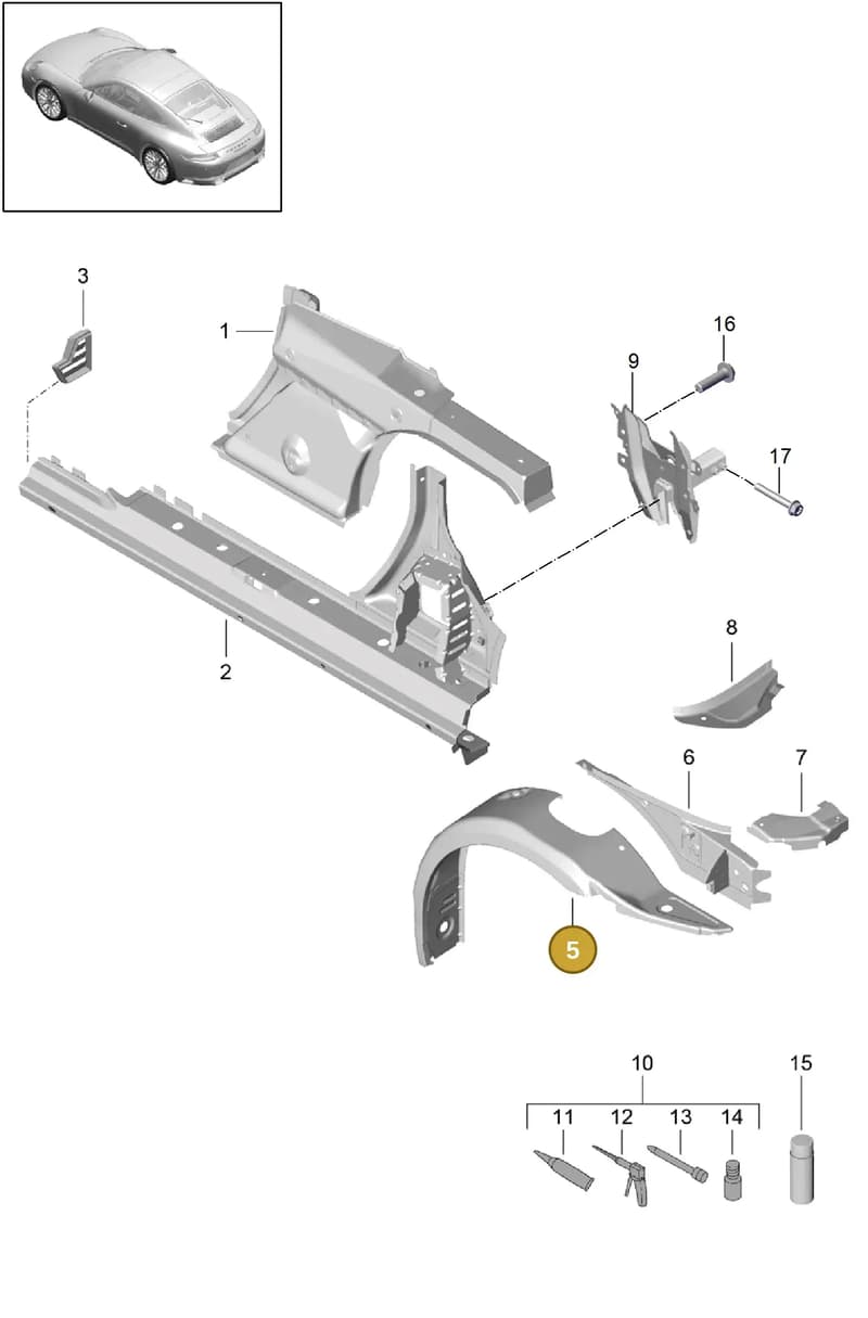 99919041401 — Porsche 911 (2016-2019) diagram p47801060, position 5