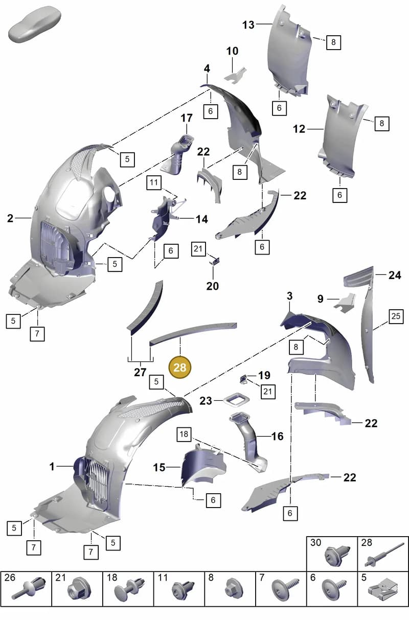99919049801 — Porsche Boxster Spyder (2019-2020) diagram p55801850, position 28