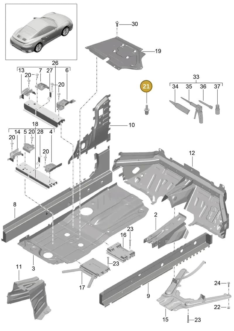 99919050101 — Porsche GT2 RS Clubsport (2013-2020) diagram p42801020, position 21