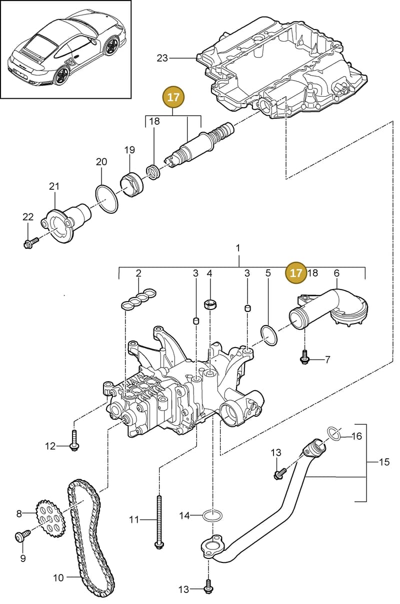 99920903701 — Porsche GT2 RS (2009-2012) diagram p36104000, position 17