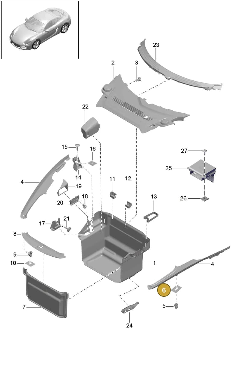 99920911340 — Porsche Cayman (2013-2016) diagram p40807000, position 6