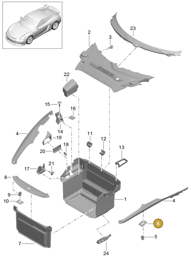 99920911340 — Porsche Cayman GT4 (2015-2016) diagram p45807000, position 6