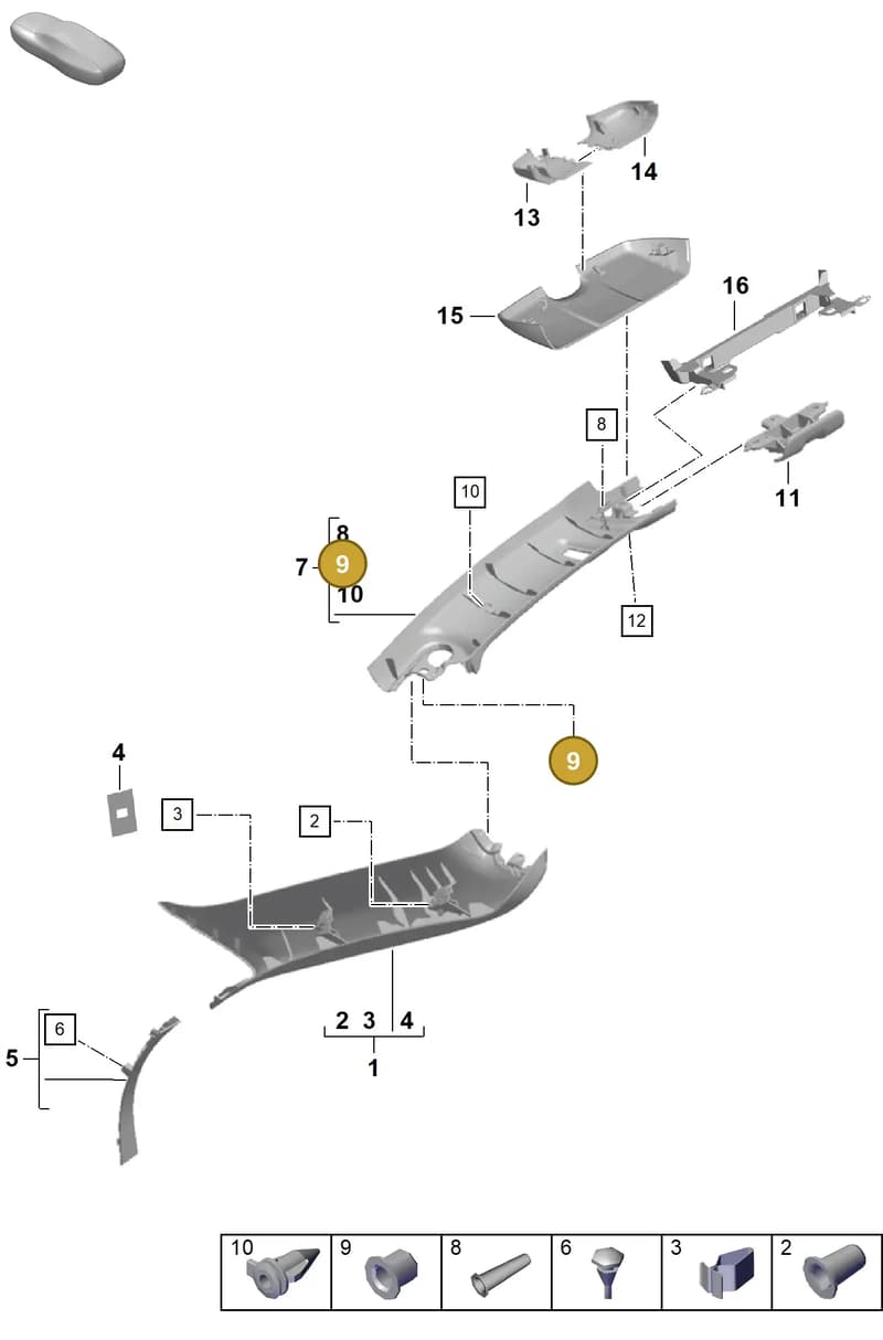 99920911601 — Porsche Boxster Spyder (2019-2020) diagram p54807500, position 9