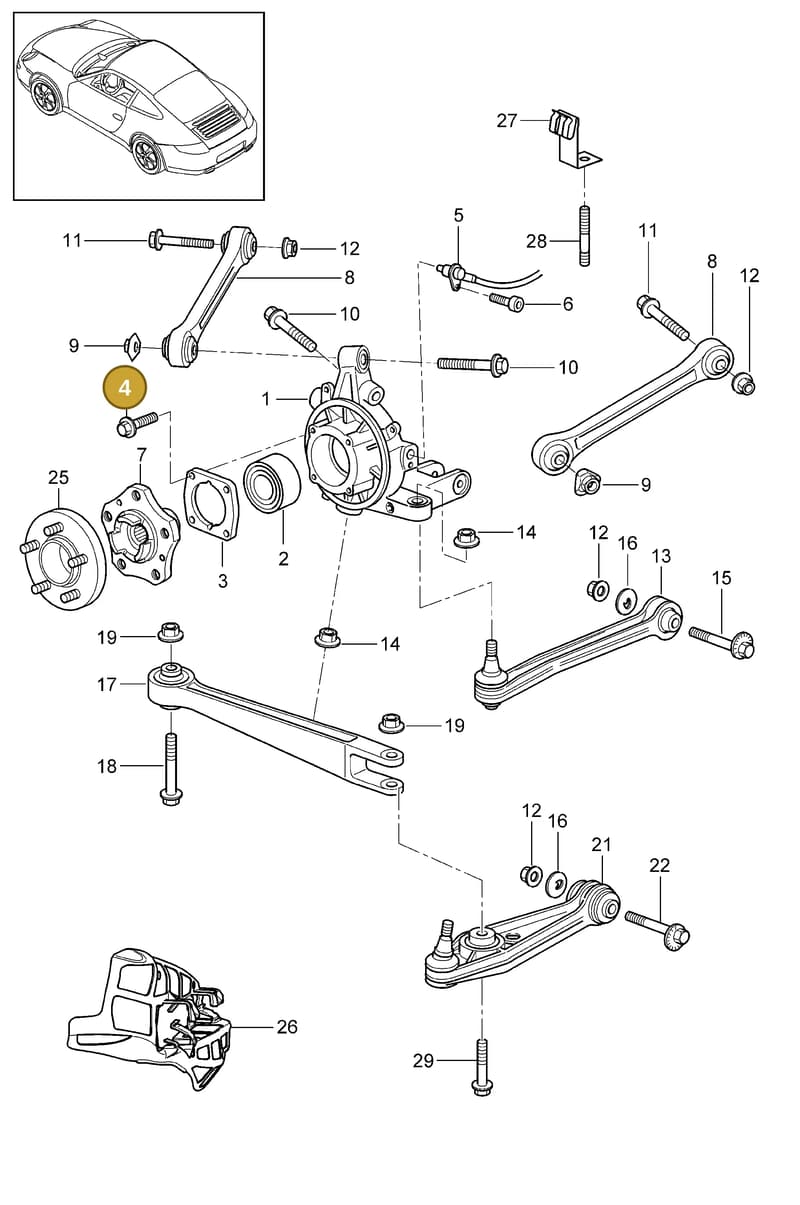99921704204 — Porsche 911 Carrera (2008-2012) diagram p32501000, position 4