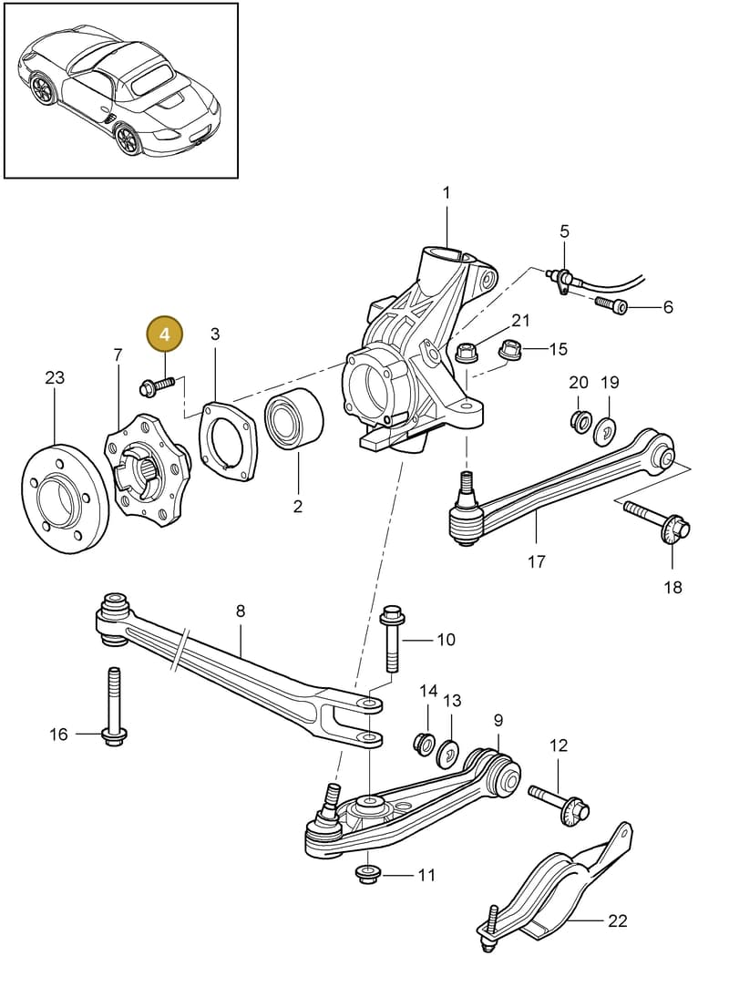 99921704204 — Porsche Boxster S (2008-2012) diagram p33501000, position 4
