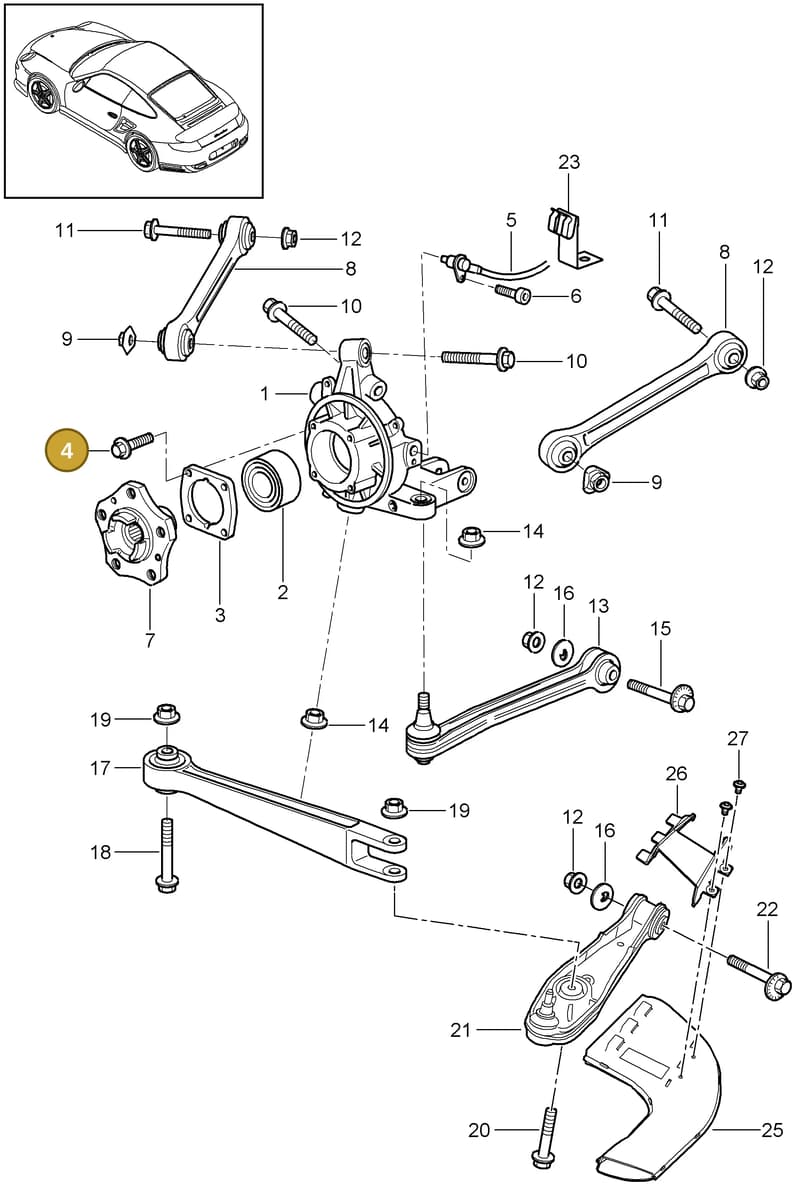 99921704204 — Porsche GT2 RS (2009-2012) diagram p36501000, position 4