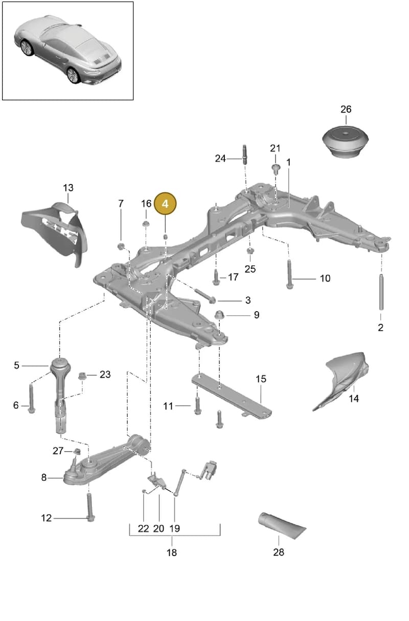 99921704204 — Porsche 911 (2013-2020) diagram p42401000, position 4