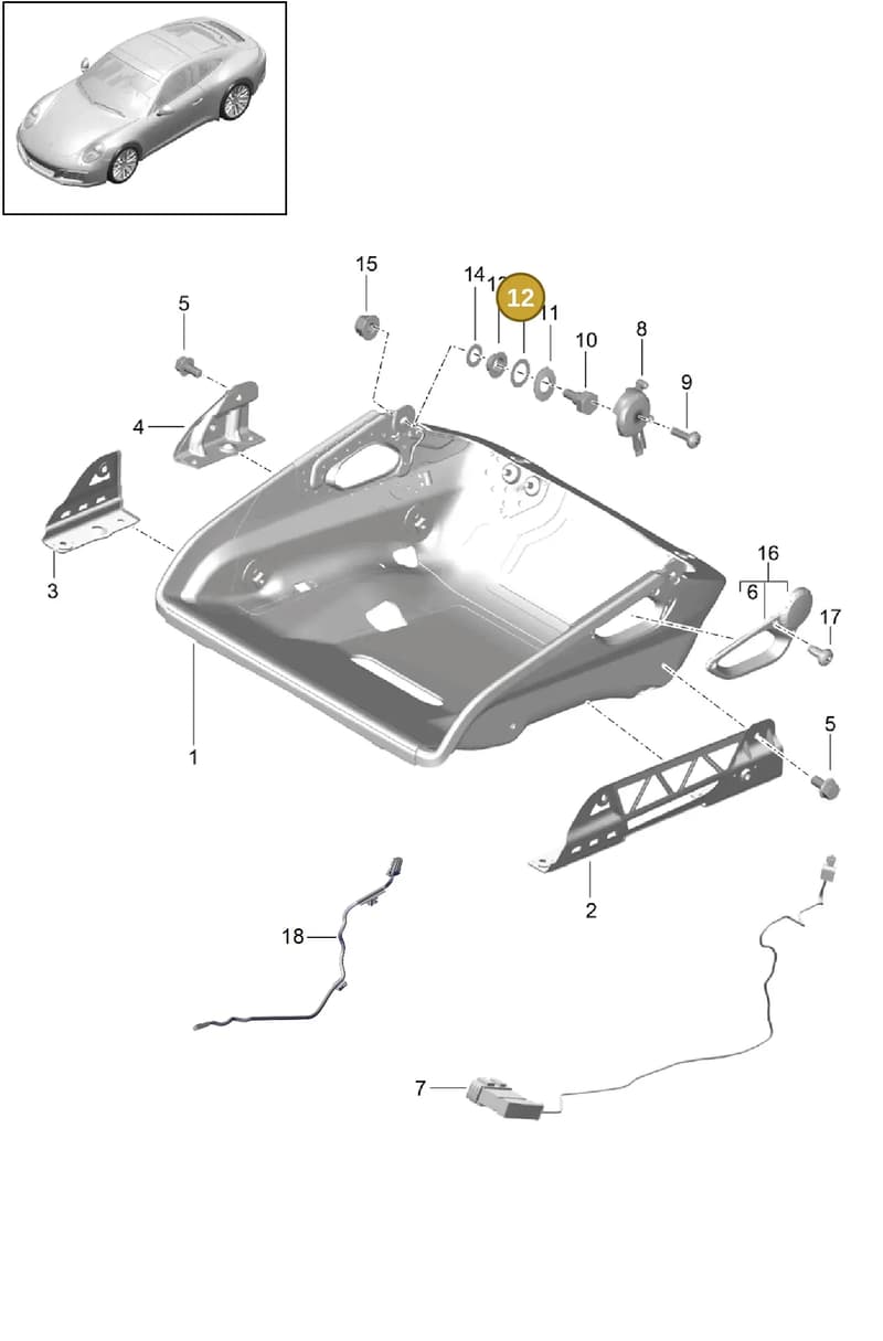 99923403400 — Porsche 911 (2016-2019) diagram p47817034, position 12