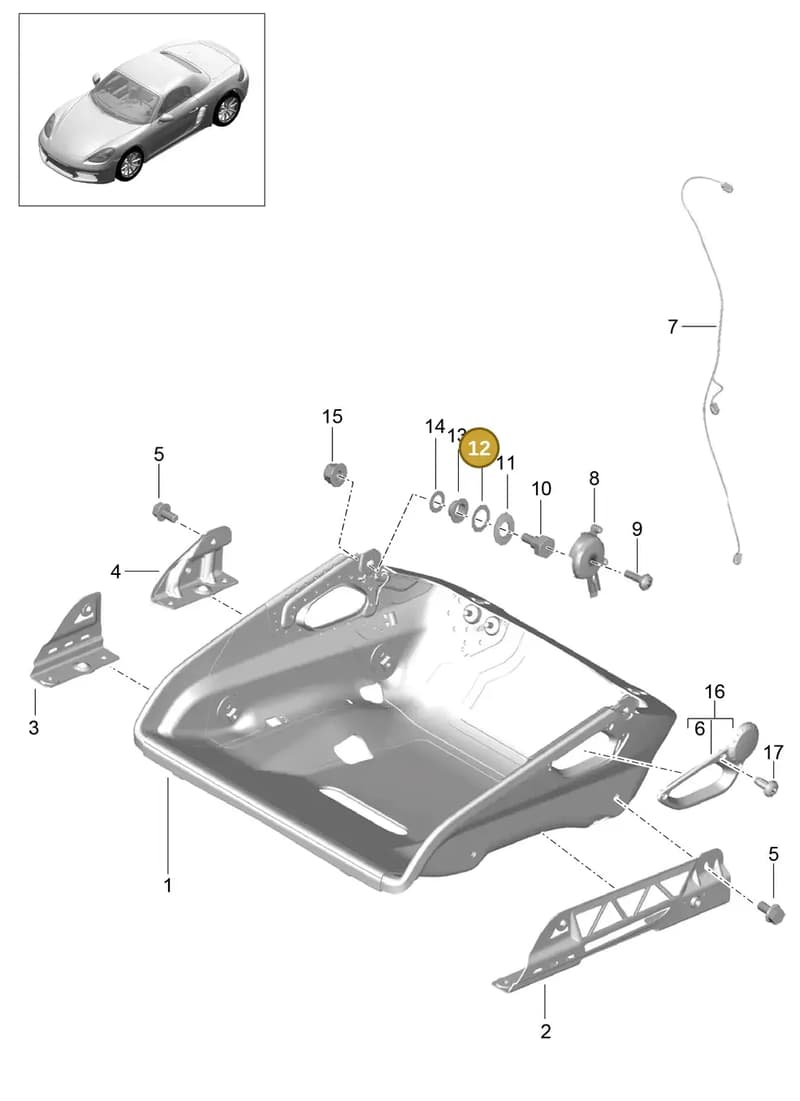 99923403400 — Porsche Boxster (2016-2019) diagram p48817064, position 12