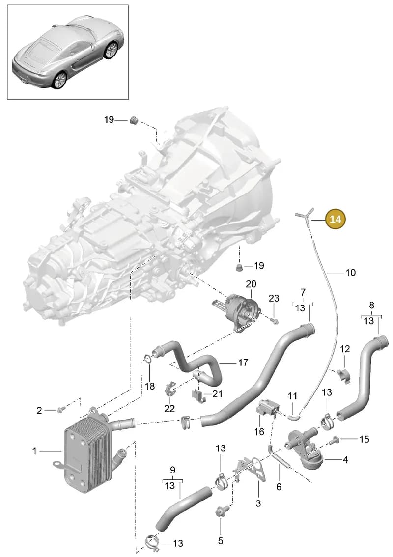 99923904040 — Porsche Cayman (2013-2016) diagram p40302020, position 14
