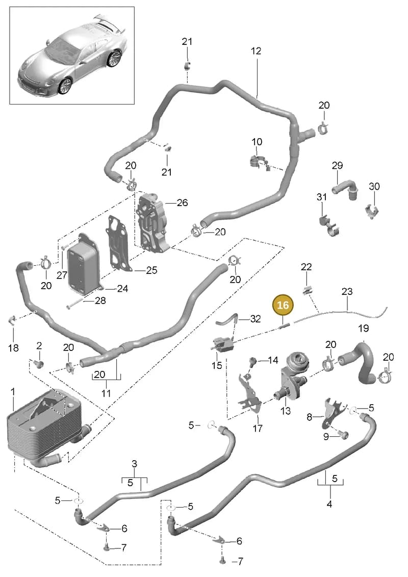99923904040 — Porsche 911 (2013-2020) diagram p41360000, position 16