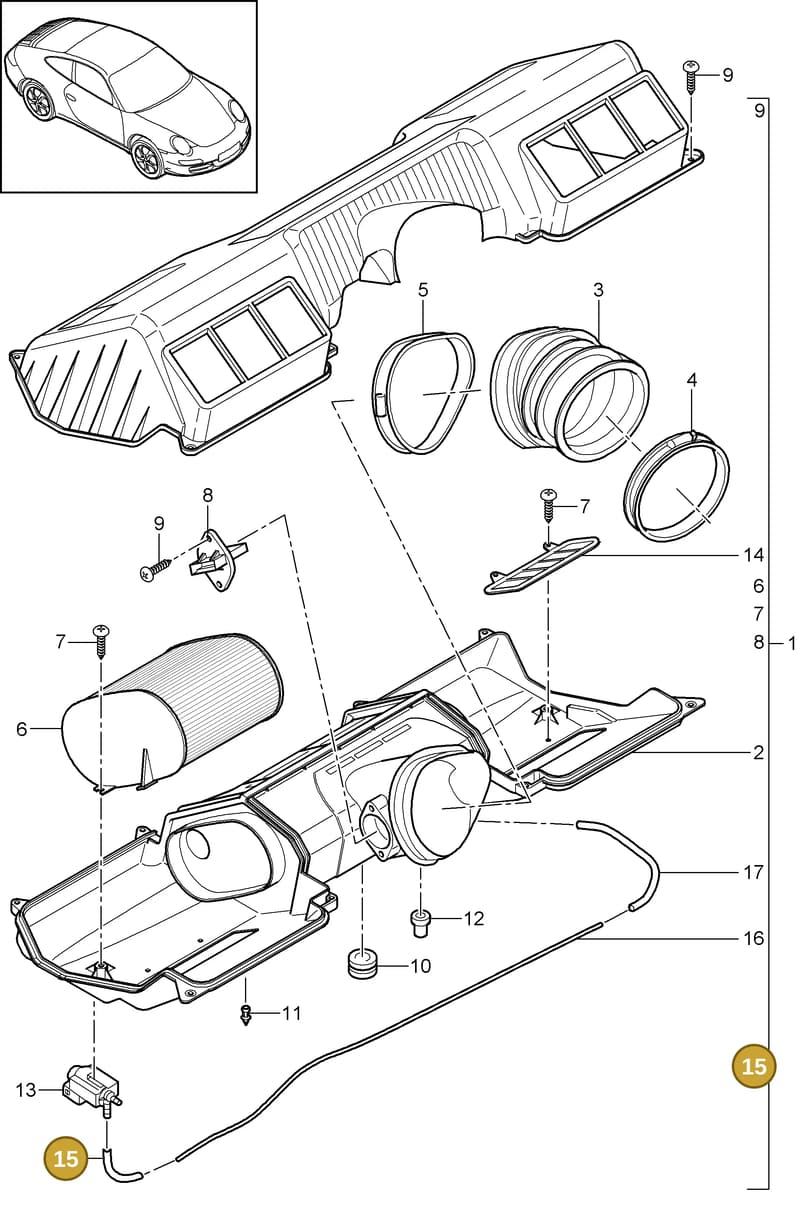 99923904240 — Porsche 911 Carrera (2008-2012) diagram p32106000, position 15
