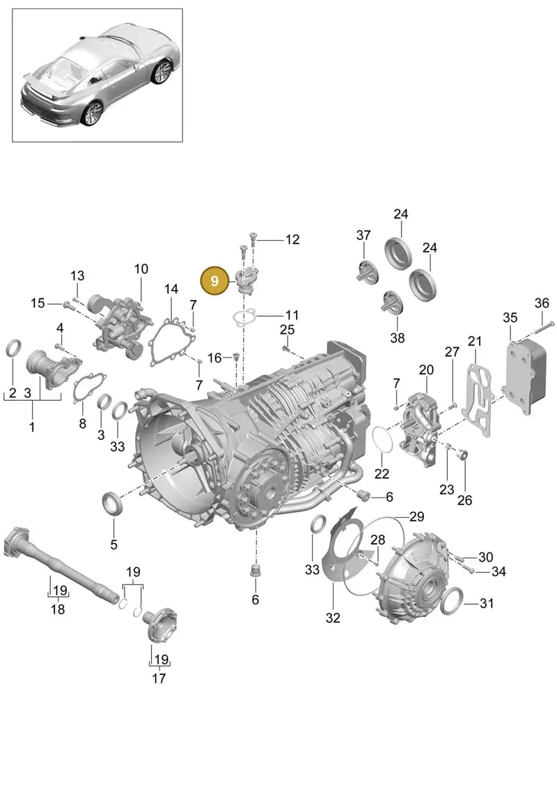 99923904440 — Porsche 911 (2013-2020) diagram p41302010, position 9