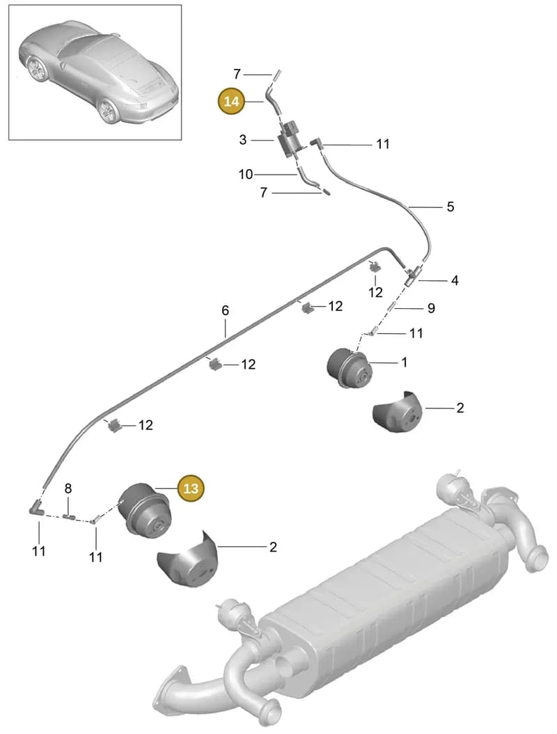 99923904540 — Porsche 991 Carrera 4 (2011-2016) diagram p38202010, position 13+14